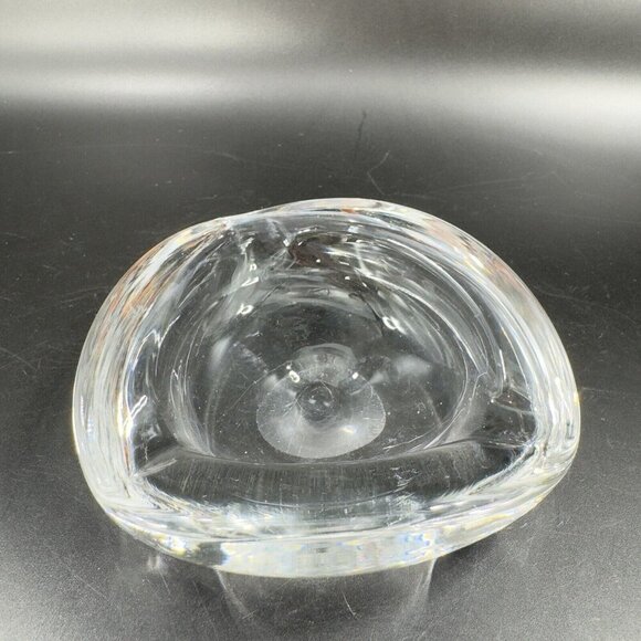 Venetian Clear Glass Dish Small Ashtray Made In Italy Manganese 365nm Green UV - Picture 15 of 16